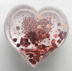 Mini cadre photo acrylique avec paillettes WALTHER "Cœur" pour photo 9,1 x 6,5 cm coloris rouge