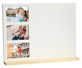 Pêle-mêle bois personnalisable 3 vues + 3 aimants ERICA "Trio" coloris blanc