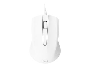 T'nB SHARK - Ratón - ergonómico - óptico - 3 botones - cableado - USB - blanco