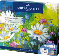 Faber-Castell - Set de peinture acrylique avec accessoires - 18 pièces