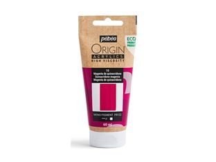 Pebeo Origin - Peinture - acrylique à base d'eau - magenta quinacridone - transparent - mat - 60 ml