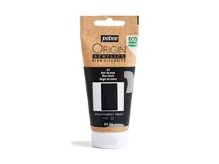 Pebeo Origin - Peinture - acrylique à base d'eau - Noir mars - opaque - mat - 60 ml