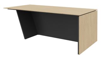 Bureau KHEOPS avec pied droit à droite - L200 - plateau imitation chêne clair - structure carbone