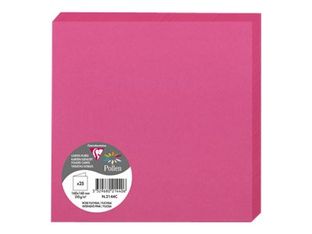 Clairefontaine Pollen - Papier - Fuchsia - 160 x 160 mm - 210 g/m² - 25 carte(s) cartes pliées en deux
