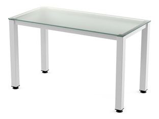 Rocada Executive - Mesa - rectangular - transparente - blanco, RAL 9003 base