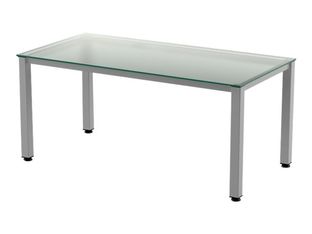 Rocada Executive - Mesa - rectangular - translúcido - gris, RAL 9006 base