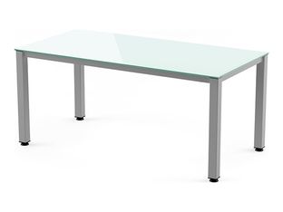 Rocada Executive - Mesa - rectangular - blanco - gris, RAL 9006 base