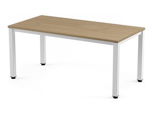 Rocada Executive - Mesa - rectangular - roble - blanco, RAL 9003 base
