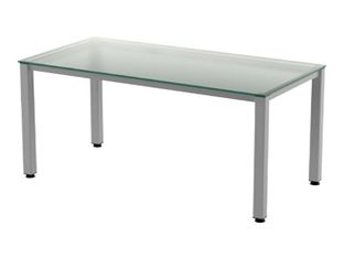 Rocada Executive - Mesa - rectangular - translúcido - gris, RAL 9006 base