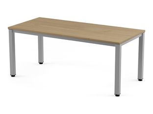 Rocada Executive - Mesa - rectangular - roble - gris, RAL 9006 base