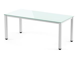 Rocada Executive - Mesa - rectangular - blanco - blanco, RAL 9003 base