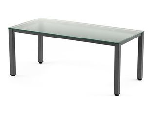 Rocada Executive - Mesa - rectangular - transparente - antracita, RAL 7015 base