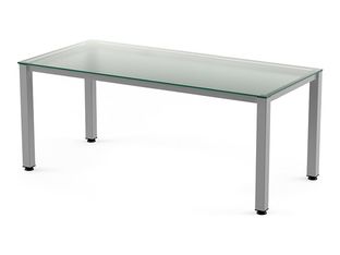 Rocada Executive - Mesa - rectangular - translúcido - gris, RAL 9006 base