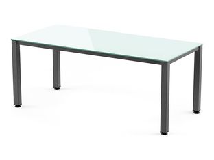 Rocada Executive - Mesa - rectangular - blanco - RAL 7015, antracita base