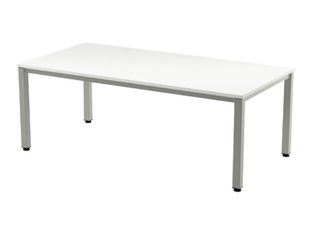 Rocada Executive - Mesa - rectangular - blanco - gris, RAL 9006 base