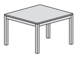 Rocada Executive - Mesa - cuadrado - roble - aluminio base