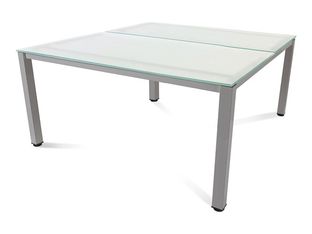 Rocada Executive - Mesa - rectangular - translúcido - aluminio base
