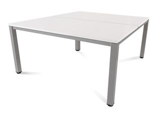 Rocada Executive - Mesa - rectangular - blanco - aluminio base