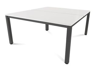 Rocada Executive - Mesa - rectangular - blanco - RAL 7015, antracita base