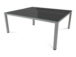 Rocada Executive - Mesa - rectangular - negro - gris, RAL 9006 base