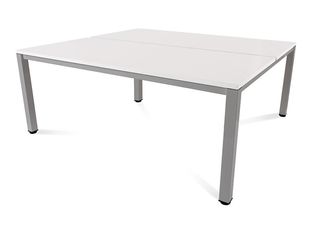 Rocada Executive - Mesa - rectangular - blanco - aluminio base