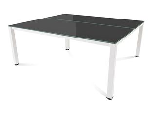 Rocada Executive - Mesa - rectangular - negro - blanco, RAL 9003 base