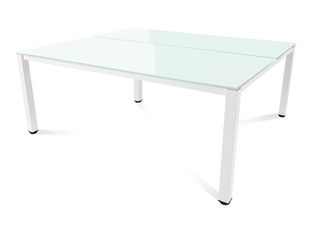 Rocada Executive - Mesa - rectangular - blanco - blanco, RAL 9003 base