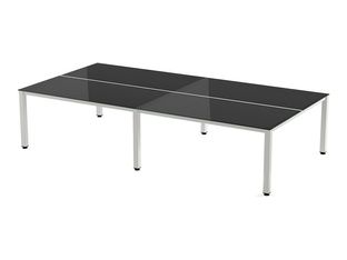 Rocada Executive - Mesa - rectangular - negro - blanco, RAL 9003 base