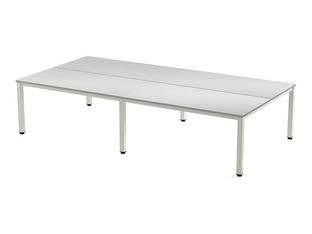 Rocada Executive - Mesa - rectangular - gris - blanco, RAL 9003 base