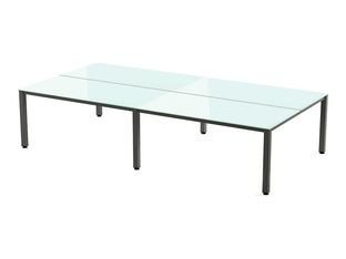 Rocada Executive - Mesa - rectangular - blanco - antracita base