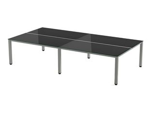 Rocada Executive - Mesa - rectangular - negro - aluminio base