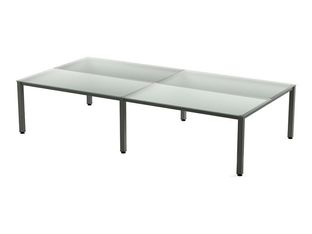 Rocada Executive - Mesa - rectangular - transparente - antracita, RAL 7015 base