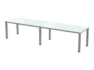 Rocada Executive - Mesa - rectangular - blanco - aluminio base