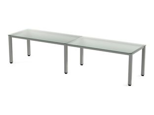 Rocada Executive - Mesa - rectangular - transparente - gris, RAL 9006 base