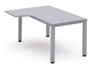 Rocada Executive - Mesa - forma de L (izquierdo) - gris - gris, RAL 9006 base