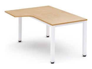 Rocada Executive - Mesa - forma de L (izquierdo) - verde haya - blanco, RAL 9003 base