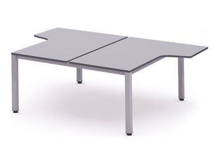 Rocada Executive - Mesa - con forma de L - gris - gris, RAL 9006 base