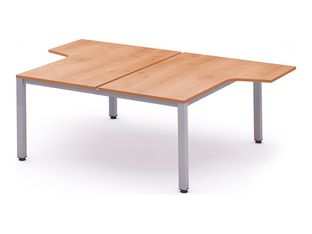 Rocada Executive - Mesa - con forma de L - roble - gris, RAL 9006 base