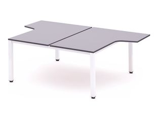 Rocada Executive - Mesa - con forma de L - gris - blanco base