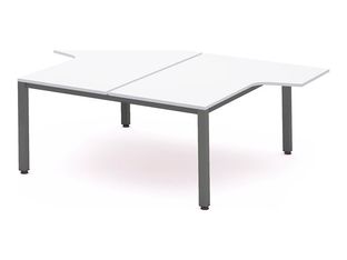 Rocada Executive - Mesa - con forma de L - blanco - antracita base