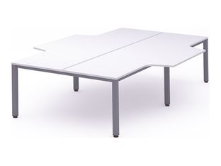 Rocada Executive - Mesa - con forma de L - blanco - gris, RAL 9006 base