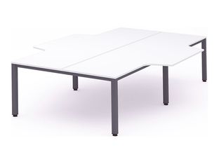 Rocada Executive - Mesa - con forma de L - blanco - antracita base