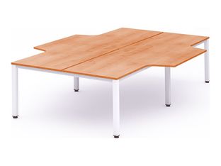 Rocada Executive - Mesa - con forma de L - roble - blanco, RAL 9003 base