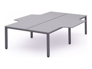 Rocada Executive - Mesa - con forma de L - gris - gris, RAL 7015 base