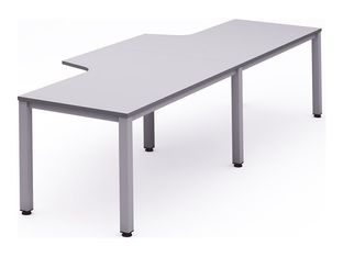 Rocada Executive - Mesa - con forma de L - gris - gris, RAL 9006 base