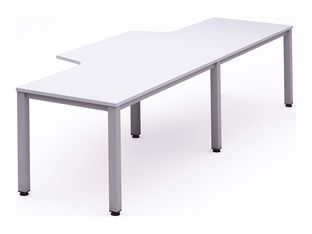 Rocada Executive - Mesa - con forma de L - blanco - aluminio base