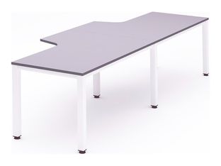 Rocada Executive - Mesa - con forma de L - gris - blanco base