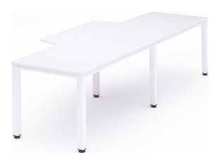 Rocada Executive - Mesa - con forma de L - blanco - blanco, RAL 9003 base
