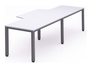 Rocada Executive - Mesa - con forma de L - blanco - antracita base