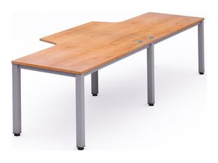 Rocada Executive - Mesa doble - L360 cm - roble - aluminio base